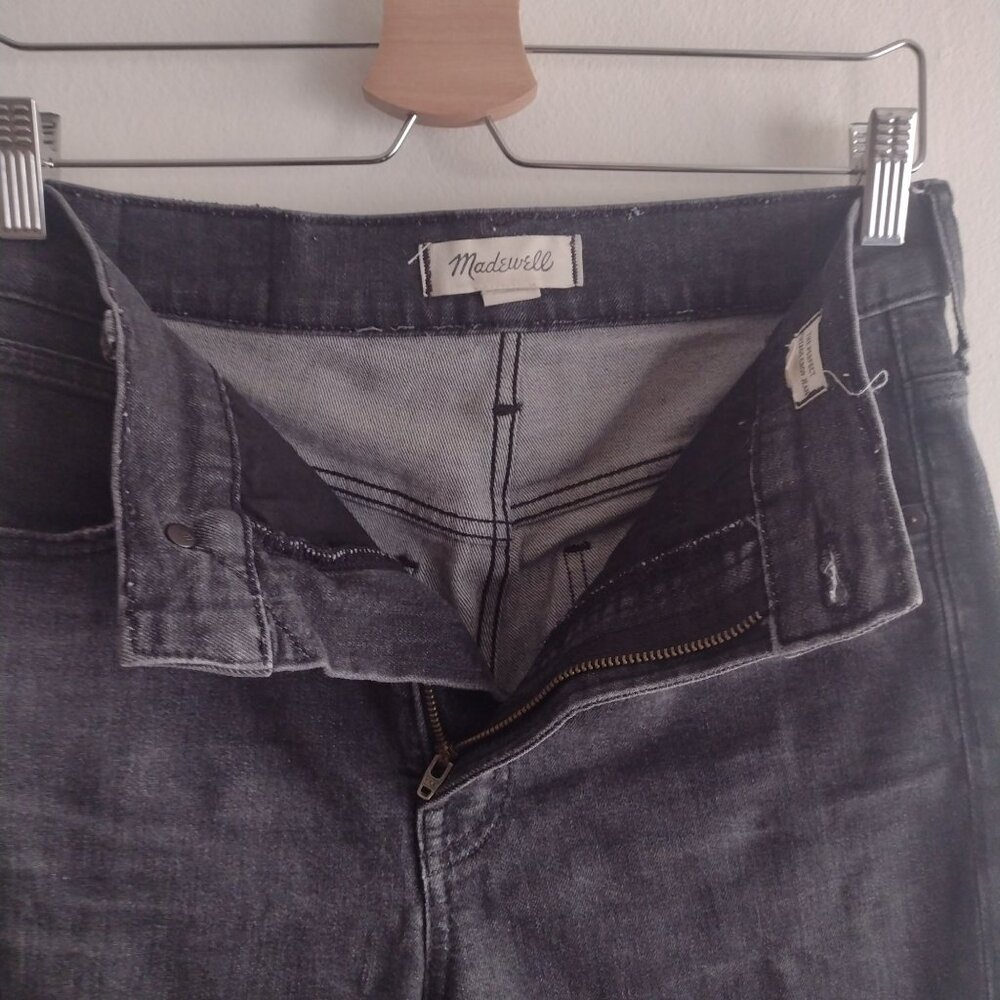 Madewell Perfect Vintage Crop Jeans 27 Black Denim w Frayed Hem - Picture 8 of 9